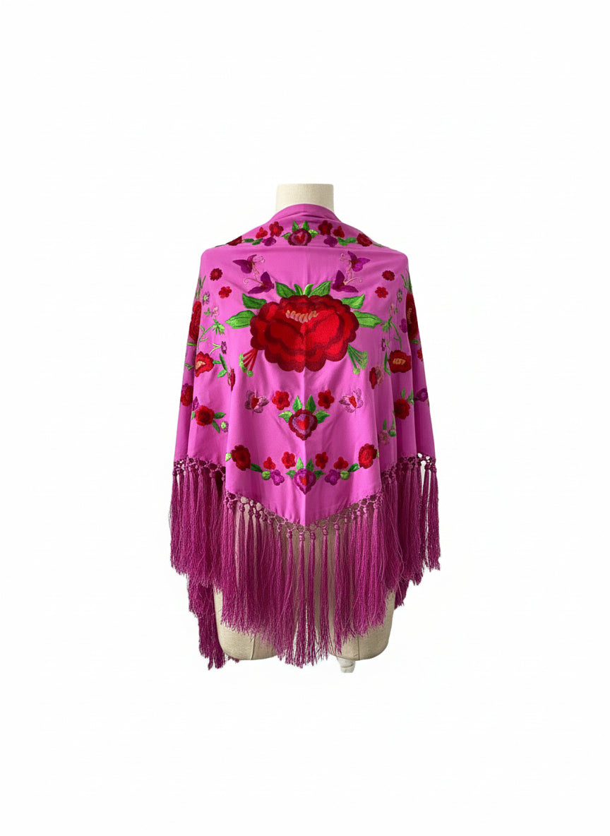 Mantoncillo Triangular Rosa Taro 150cm | Ref. MT3