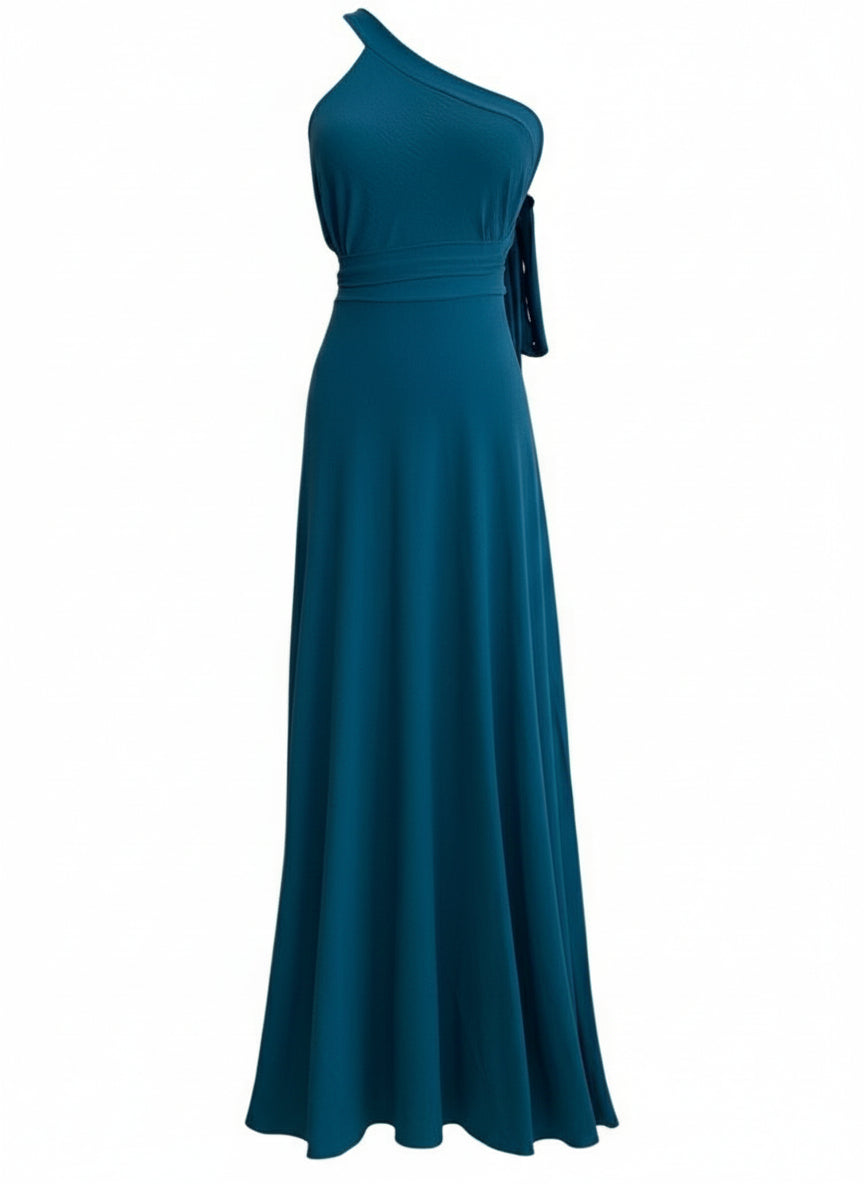 VESTIDO LARGO AZUL PETRÓLEO  6244