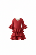 Traje de Flamenca de Niña Rojo - Diseño Tradicional | Ref. 221120-1
